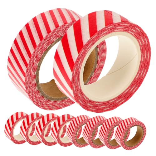 Anneome 10 Rollen Weihnachts Washi Tape Klebeband Papier mit Streifenmuster Klebeband für Geschenkverpackung Basteln Partydeko Vielseitiges Journaling Tape für Schule und Büro Anneome 10 Rollen Weihnachts Washi Tape Klebeband Papier mit Streifenmuster Klebeband für Geschenkverpackung Basteln Partydeko Vielseitiges Journaling Tape für Schule und Büro von Anneome