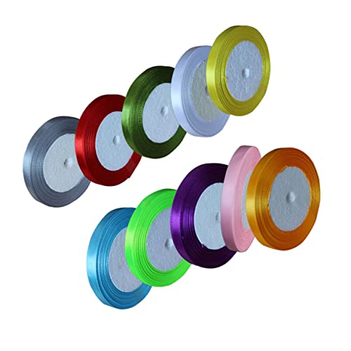 Anneome 10 Rollen verpackung Band Hochzeitsband verdrahtet grünes Seidenband Band zum Verpacken Weiß ribbon schienbeinschoner tape bandalette Wickelband Bänder für Handwerk von Anneome