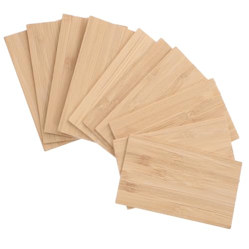 Anneome 10 Stück Bambus Rechteckige Blanko Anhänger zum Basteln Natürliche Beschreibbare DIY Tags für Kreative Dekoration Leicht und Robust für Geschenkanhänger und Handwerksprojekte von Anneome