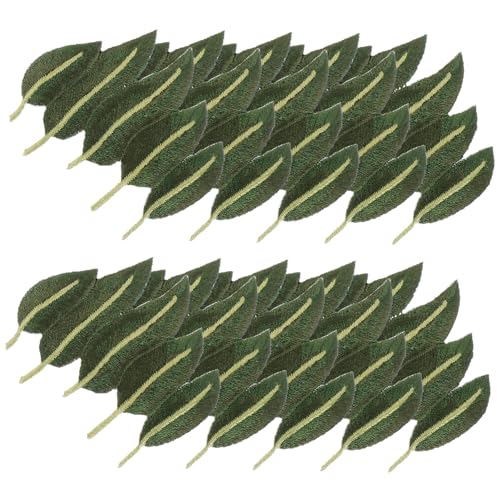 Anneome 10 Stück Blatt-Stickerei-Patch Flecken Blätter für Kleidung Aufnäher nähen künstliches Laub bügelbild aufbügel-flicken Bügel Patch Kleiderflicken Blatt-Nähflicken Stoff Green von Anneome