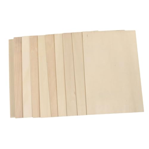 Anneome 10 Stück Brett aus Lindenholz bastelmaterial bastel materialien Holzplatten für Holzmalereien plakafarbe plank board Lindensperrholz dünn leere Holzbretter unfertige Holzplatte von Anneome