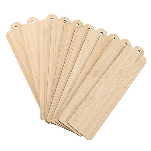 Anneome 10 Stück DIY-Lesezeichenmaterialien Holzanhänger DIY Lesezeichen Kunst Lesezeichen Kunsthandwerk für unvollendet unfertige Hängeetiketten Bastel-Lesezeichen aus Holz selber machen von Anneome
