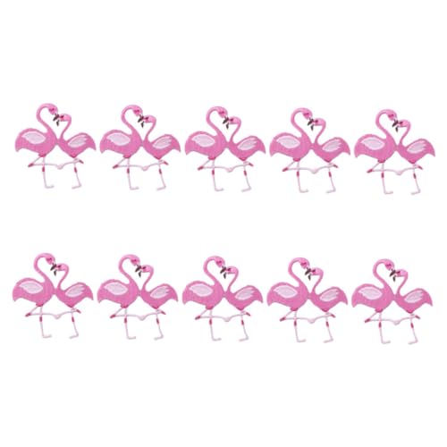Anneome 10 Stück Flamingo Patches zum Aufbügeln Applikationen für Kleidung Jacken und Hüte Einfach Anzubringen Langlebig und Hautfreundlich für Diy Projekte und Bastelarbeiten von Anneome