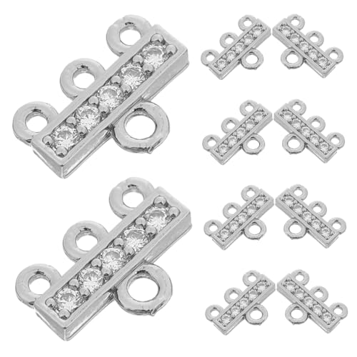 Anneome 10 Stück Gold Überzogene Zirkonia Mehrfachloch Verbinder Schmuckverschluss Für Mehrreihige Perlenarmbänder Und Halsketten In Silberfarben Charm Connector Links Endverschluss Für Anneome 10 Stück Gold Überzogene Zirkonia Mehrfachloch Verbinder Schmuckverschluss Für Mehrreihige Perlenarmbänder Und Halsketten In Silberfarben Charm Connector Links Endverschluss Für von Anneome