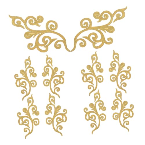 Anneome 10 Stück Goldene Bestickte Applikationen mit Wolkenmuster Selbstklebend für Hochzeitskleidung DIY Stoffverzierung Vielseitig Einsetzbar für Kleidung Taschen Schuhe und Anneome 10 Stück Goldene Bestickte Applikationen mit Wolkenmuster Selbstklebend für Hochzeitskleidung DIY Stoffverzierung Vielseitig Einsetzbar für Kleidung Taschen Schuhe und von Anneome