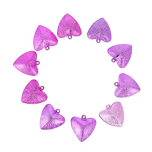 Anneome 10 Stück Herzglocken Bastelglocken Dekorationsglocken Bunte Glockenanhänger Glocken Schlüsselanhänger Glocken DIY Glocken Kleine Glocken Gefrostete Herzförmige Glocken von Anneome