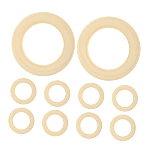 Anneome 10 Stück Holzringe Unbehandelte Naturholz Kreise für DIY Schmuckherstellung Makramee Holzringe für Basteln Hochzeitsdeko und Wohnaccessoires von Anneome