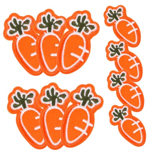 Anneome 10 Stück Karottenförmige Bügelflicken DIY Stoffpatches für Kleidung Taschen Hüte Schuhe zum Reparieren und Dekorieren von Textilien von Anneome