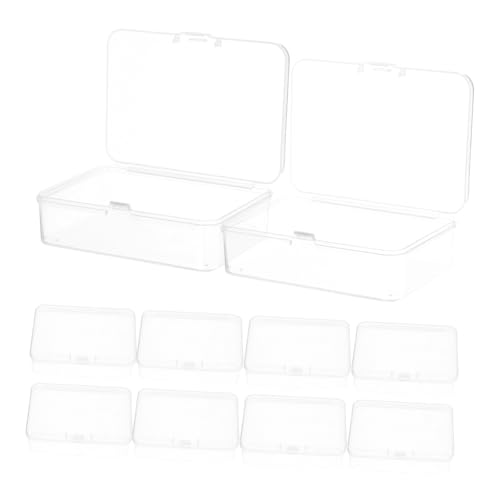 Anneome 10 Stück Mini Aufbewahrungsboxen Kunststoff Transparente Rechteckige Behälter mit Deckel für Schmuck Perlen Bastelprojekte und Kleine Gegenstände Staubdichter Organizer von Anneome