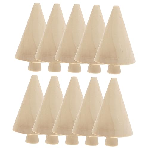 Anneome 10 Stück Mini Holzbaum Dekorationen Unlackierte DIY Miniatur Bäume für Bastelprojekte für Kreative Holzdeko und Festtagsgestaltung von Anneome