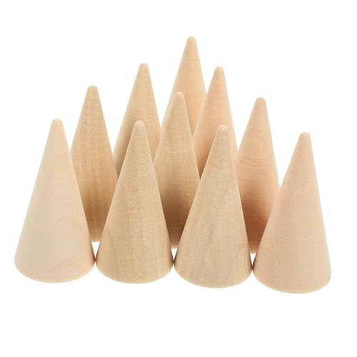 Anneome 10 Stück Ornamente Unbemalt Zapfen Zum Basteln Weihnachtshandwerkskunst Diy Bastelkegel Mini Klein Herstellen Formen Wursttüten Mit Nummer Trainingskegel Hölzern von Anneome