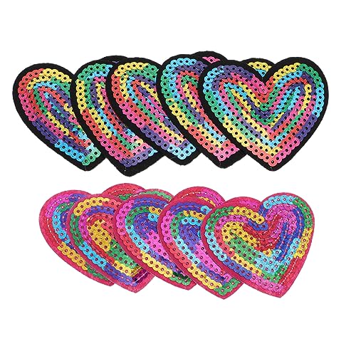 Anneome 10 Stück Pailletten Herz Applikationen Diy Stoffaufnäher für Kleidung Taschen und Accessoires Glänzende Dekoration für Styles Anneome 10 Stück Pailletten Herz Applikationen Diy Stoffaufnäher für Kleidung Taschen und Accessoires Glänzende Dekoration für Styles von Anneome