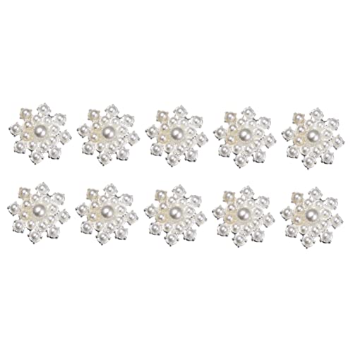 Anneome 10 Stück Perlenblumen Ornamente Diy Dekorative Aufnäher für Kleidung Schuhe und Schals Zierliche Bastelbedarf Silber für Kreative Projekte von Anneome