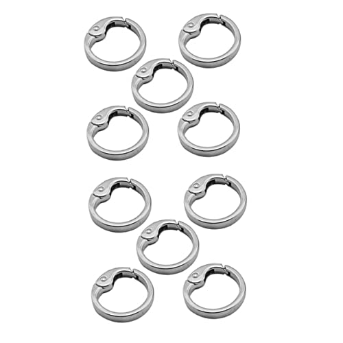 Anneome 10 Stück Schlüsselanhänger Kreis karten halter card holder schlüsselarmband key chain carabiner hook anahtarlık Schnalle Tasche Schlüsselkettenringe Schlüsselbund Federringe Silver von Anneome