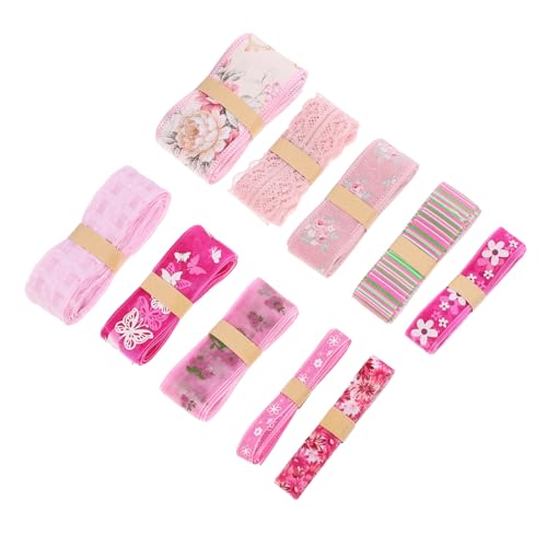 Anneome 10 Stück Teiliges Blumenmuster Geschenkband Mehrzweck Bastelband für Hochzeiten Diy Projekte und Partydekorationen Strapazierfähigem Polyester für Kreative Anwendungen von Anneome