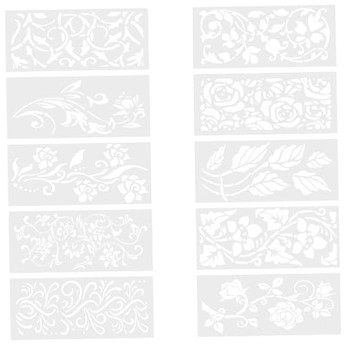 Anneome 10 Stück Teiliges Diy Schablonen für Malerei Wiederverwendbare Pflanzenmuster Schablonen für Kreative Bastelprojekte und Wandgestaltung für Scrapbooking und Karten Anneome 10 Stück Teiliges Diy Schablonen für Malerei Wiederverwendbare Pflanzenmuster Schablonen für Kreative Bastelprojekte und Wandgestaltung für Scrapbooking und Karten von Anneome