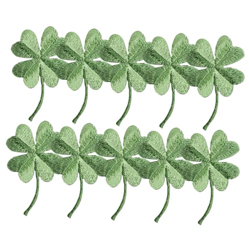 Anneome 10 Stück Teiliges Kleeblatt Bügelpatch Dekorative Aufnäher für Kleidung Hüte und Accessoires für DIY Projekte und Patrick's Day Verschönern Sie Ihre Outfits und Verstecken Sie von Anneome