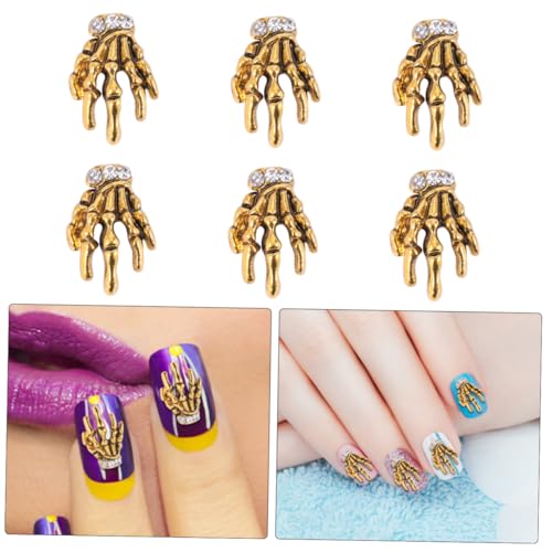 Anneome 10 Stück Teiliges Nagelpiercing aus Langlebigem Legierungs-material Skelett-hand Design Nagelkunst Dekoration Selbstklebende Nail Art Drills für Individuelle Maniküre Geeignet für Anneome 10 Stück Teiliges Nagelpiercing aus Langlebigem Legierungs-material Skelett-hand Design Nagelkunst Dekoration Selbstklebende Nail Art Drills für Individuelle Maniküre Geeignet für von Anneome