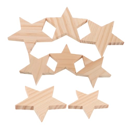 Anneome 10 Stück Teiliges Naturbelassene Holzsterne Unvollendete Sternformen zum Bemalen Basteln Dekorieren für Diy-party Wohnaccessoires von Anneome