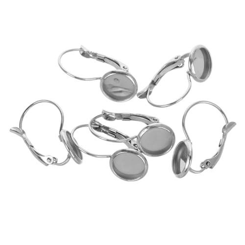Anneome 10 Stück Teiliges Ohrhaken aus Edelstahl Flacher Runder Ohrring mit Anhänger für DIY Schmuckherstellung Robuste Ohrhaken Basis Eleganter Ohrschmuck Zubehör von Anneome