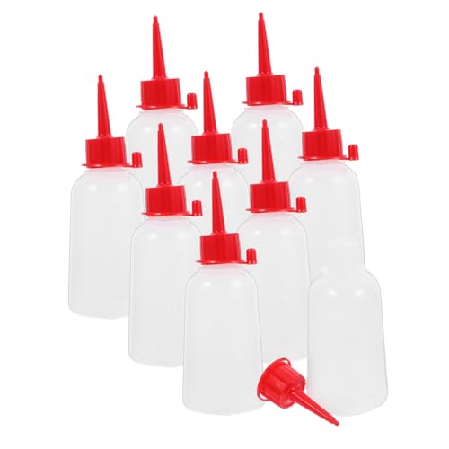 Anneome 10 Stück Teiliges Quetschflaschen mit Rotem Deckel Transparente Kunststoffflaschen mit Präzisions Applikatorspitze für Acrylfarbe Kleber Flüssigkeiten und Bastelprojekte von Anneome