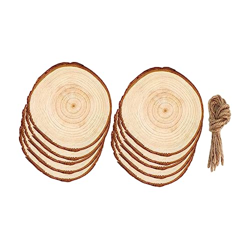 Anneome 10 Stück dekorative Holzspäne malen Rohlinge für Projekte Stichworte dünn Stöcke zum Basteln runde Holzspäne DIY Graffiti Holzscheiben Bastelzubehör zum Selbermachen Hölzern Kaffee von Anneome