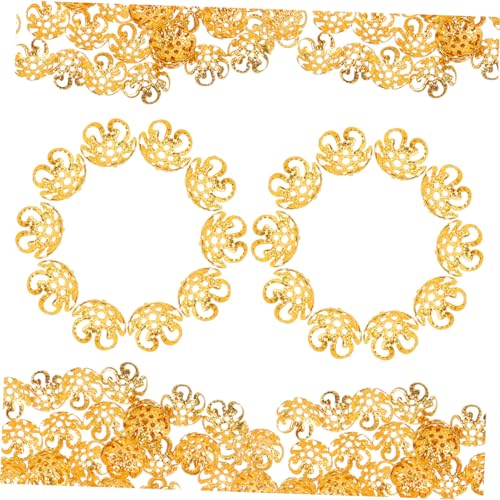 Anneome 100 Stück Basisschmuck Armbänder Perlenkappen Silber Spacer Herstellung handmade schmuck armband zubehör Blumige Schmuckteile Materialien für Halsketten Perlenteile Eisen Golden von Anneome