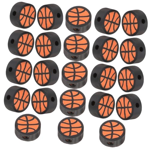 Anneome 100 Stück Basketball Perlen für DIY Schmuckherstellung Polymer Tonperlen Lose Abstandshalter für Armbänder und für Kreative Bastelprojekte von Anneome