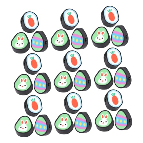 Anneome 100 Stück Diy Ostern Perlen Lose Spacer Perlen Niedliche Karotten und Hasen Polymer Bastelmaterialien für Schmuckherstellung und Kreative Projekte von Anneome