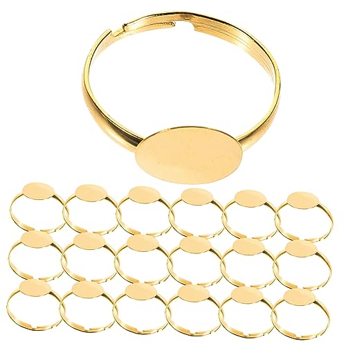 Anneome 100 Stück Diy Ring Blanks Verstellbare Ringbasis für Schmuckherstellung Goldene Bezel Ringe für Designs Finger Ring Basen für Schmuckstücke Anneome 100 Stück Diy Ring Blanks Verstellbare Ringbasis für Schmuckherstellung Goldene Bezel Ringe für Designs Finger Ring Basen für Schmuckstücke von Anneome