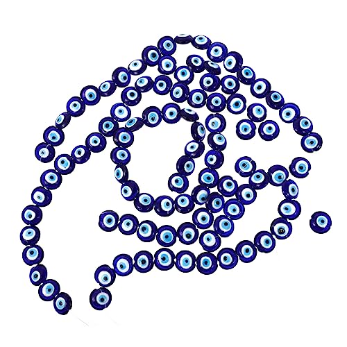 Anneome 100 Stück Evil Eye Perlen Glasperlen mit Blauem Auge für Diy Schmuck Vielseitig Einsetzbar für Armbänder und Ohrringe Perfektes Bastelzubehör für Projekte von Anneome