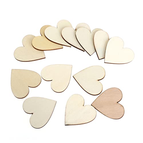 Anneome 100 Stück Holzflecken Du Filzherzen zum Basteln Rosa Handwerk Balsa Ornament Kernholzscheiben Protokollscheiben holzscheiben selber machen leere Holzscheiben Bambus von Anneome