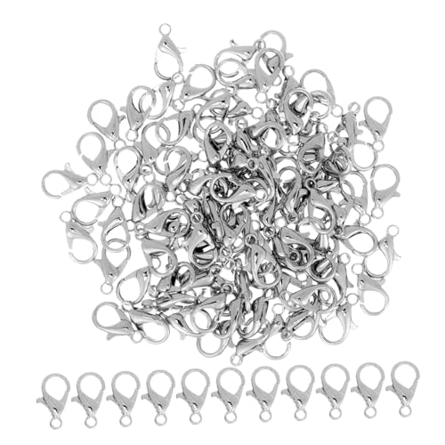 Anneome 100 Stück Lobster Verschlüsse aus Langlebiger Legierung Schmuckverbinder für Halsketten und Armbänder Leicht zu Öffnen und Schließen für DIY Schmuckherstellung von Anneome