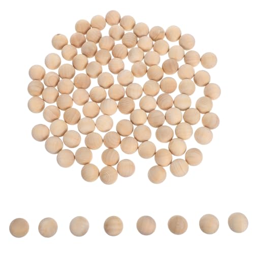 Anneome 100 Stück Naturholz Kugeln ohne Loch Unbehandelte Holzkugeln für DIY Bastelprojekte Kreative Handarbeiten Lernspielzeug und Stilvolle Wohnraumdekorationen von Anneome