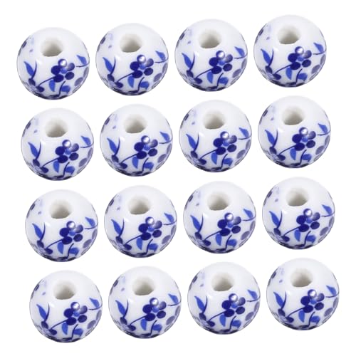 Anneome 100 Stück Porzellanperlen: 12 Mm Blumen-keramikperlen Zum Basteln Von Schmuck, Armbändern Und – Bastelbedarf von Anneome