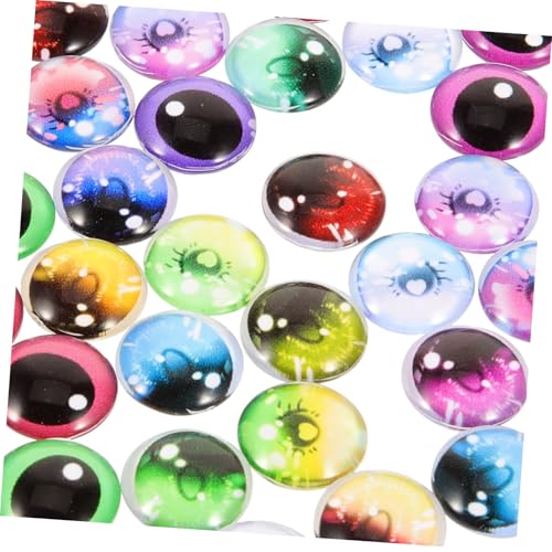 Anneome 100 Stück Runde Kulleraugen Bastelaugen aus Kunstglas Robuste Fake Eyes für DIY Puppen Herstellung Polymer Clay und Halloween Dekoration Vielseitige Augäpfel für Handwerk und von Anneome