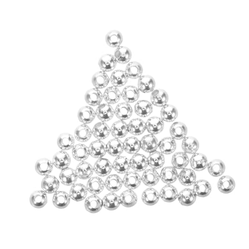 Anneome 100 Stück Silberfarbene Runde Metall Spacer Beads für Schmuckherstellung Lose Perlen für Armband Halskette DIY Basteln Handgefertigte Schmuckzubehör von Anneome