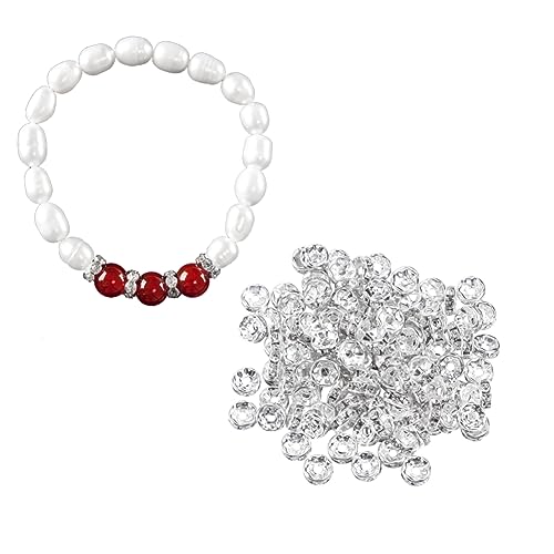 Anneome 100 Stück Strass Rondelle Spacer Perlen für Schmuckherstellung Diy Kunsthandwerk Silber Hochwertige Bastelperlen für Projekte Anneome 100 Stück Strass Rondelle Spacer Perlen für Schmuckherstellung Diy Kunsthandwerk Silber Hochwertige Bastelperlen für Projekte von Anneome