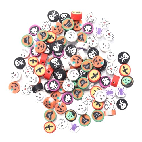 Anneome 100 Stück Teiliges Halloween Polymer Clay Beads Lose Perlen für DIY Armbänder Halsketten Ohrringe Schmuckherstellung Kreativität Anneome 100 Stück Teiliges Halloween Polymer Clay Beads Lose Perlen für DIY Armbänder Halsketten Ohrringe Schmuckherstellung Kreativität von Anneome