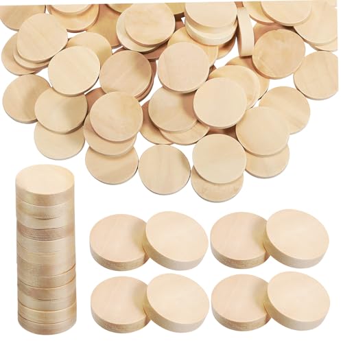 Anneome 100 Stück Teiliges Runde Holzscheiben Naturholzrohlinge für DIY Bastelprojekte Vielseitig Bemalbar Holzgravur Dekoration Hochzeit Weihnachten Kreative Kunsthandwerk von Anneome