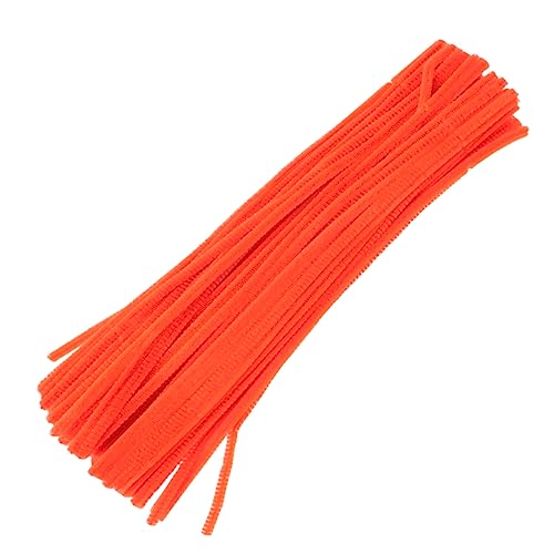 Anneome 100 Stück Verdrehte Oberteile Zubehör Basteln Jumbo-sticks Pfeifenreiniger Handwerk Plüschstangen Rohrreiniger Kinderhandwerk Farben Pfeifenreiniger Bausätze Geschwollen Orange von Anneome