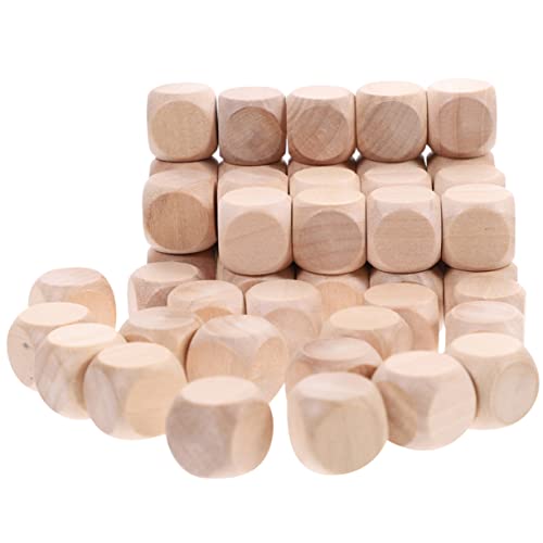 Anneome 100 Stück leere Standard-Spielwürfel Hartholz sechsseitige leere weiße bastelzeug farbwürfel holzsteckwürfel Holzwürfel Holzblöcke zum Basteln von Anneome