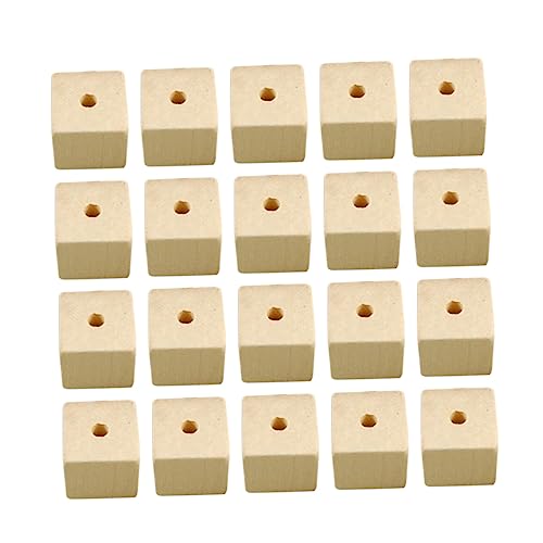Anneome 100 Stück quadratische Perlen für kinderspielzeug hühner toys DIY Schmuck Perlen für die Herstellung von Armbändern Perlen-Kits Holzperlen Bambus von Anneome