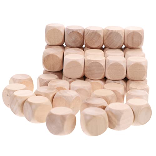 Anneome 100 Stück unfertige Holzwürfel hühner bastelzeug Pädagogisches holzsteckwürfel Leerzeichen Schüttgut groß unvollendete leere Holzblöcke zum Basteln von Anneome
