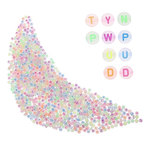 Anneome 1000Stücke Leuchtende Buchstabenperlen für Armbänder DIY Schmuckherstellung Handgefertigte Perlen Runde Glatte Oberfläche Bastelmaterial für Projekte Anneome 1000Stücke Leuchtende Buchstabenperlen für Armbänder DIY Schmuckherstellung Handgefertigte Perlen Runde Glatte Oberfläche Bastelmaterial für Projekte von Anneome