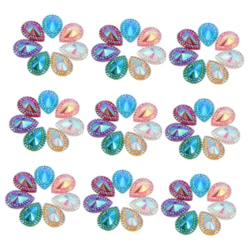 Anneome 100Stücke Glitzernde Wasserfall Strasssteine Resin für DIY Schmuck Hochzeitsdekorationen Aufnähen Kleidung Taschen Schuhe Kreative Bastelperlen von Anneome