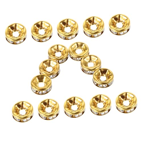 Anneome 100Stücke Goldene Bling Perlen Kristall Strass Rondelle Spacer Perlen Für Schmuckherstellung Lose Distanzperlen Für Armbänder Und Halsketten DIY Bastelprojekte Anneome 100Stücke Goldene Bling Perlen Kristall Strass Rondelle Spacer Perlen Für Schmuckherstellung Lose Distanzperlen Für Armbänder Und Halsketten DIY Bastelprojekte von Anneome