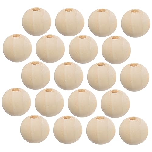 Anneome 100Stücke Holzperlen für DIY Handwerk Runde Natürliche Perlen für Girlanden und Heimdekoration Lose Bastelperlen für Projekte von Anneome