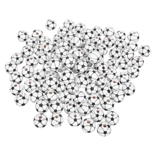 Anneome 100stücke Diy Fußball Holzperlen Zubehör Für Schmuckherstellung Handgefertigte Perlen Für Armbänder Halsketten Und Kreative Bastelprojekte von Anneome
