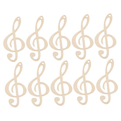 Anneome 10Stücke Dekorative Holzscheiben Musiknoten Form Unvollendete Holzstücke zum Basteln und Bemalen für DIY Projekte und zum Thema Musik von Anneome